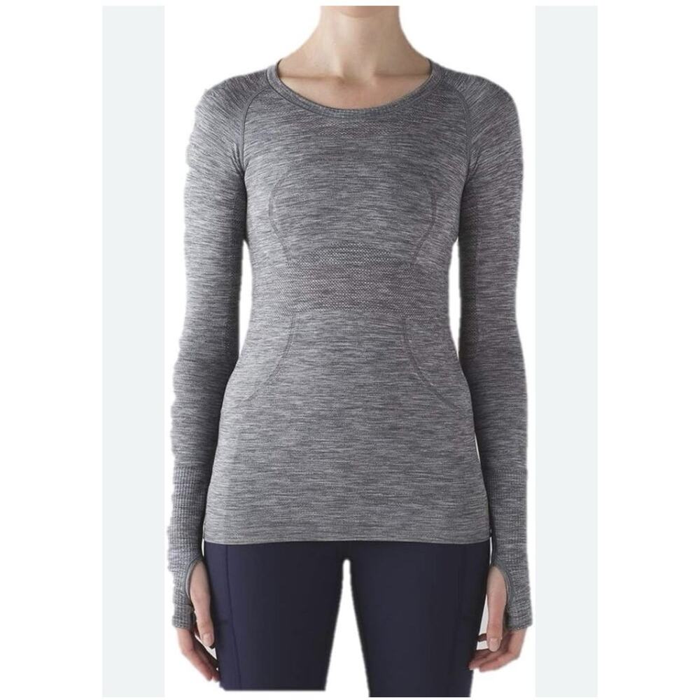Lululemon Women's Size 6 Grey slate Run Swiftly Tech Shirt Long Sleeve Top